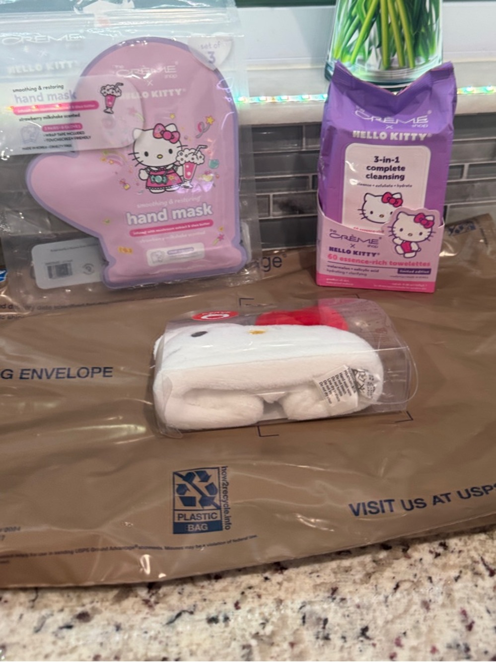 Crème X Hello Kitty Pink Skincare Set with Plush